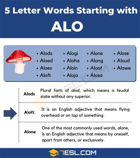 five letter word starting with alo|All 5